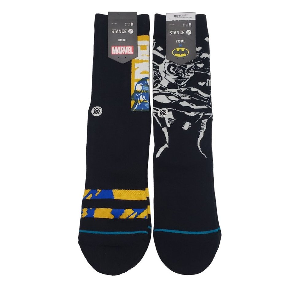 2 Pack New Stance Marvel and DC Socks Size Medium